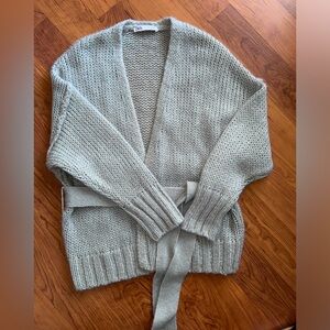 ZARA light gray sweater wool blend size S